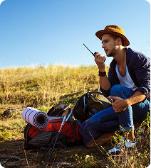 Profissional com rádio